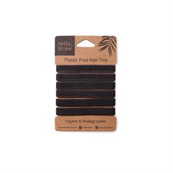 Wild and Stone Plastic Free Hair Ties - 6 Pack - Black