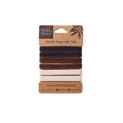 Wild and Stone Plastic Free Hair Ties - 6 Pack - Natural