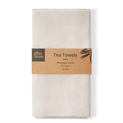 Wild and Stone Organic Cotton Tea Towels - Set of 2 - Beach Sand