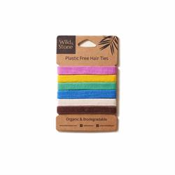 Wild and Stone Plastic Free Hair Ties - 6 Pack - Multicolour