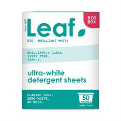 Wash With Leaf Leaf Brilliant White Laundry Detergent Sheets 50 Pack.