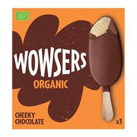 Wowsers Organic Cheeky Chocolate Ice Cream Lolly Sticks 3x110ml