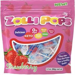 Zolli Pops Sugar Free Strawberry Lollipop Pouch. 80g