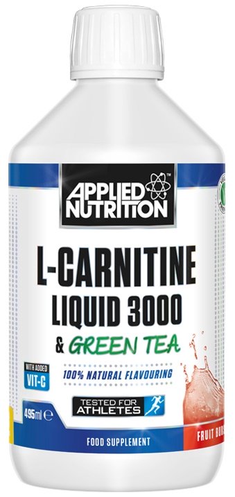 Applied Nutrition, L-Carnitine Liquid 3000 & Green Tea, Tangy Orange - 495 ml.