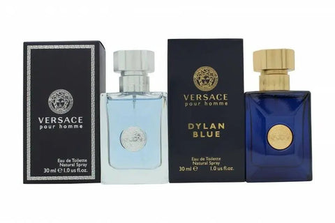 VERSACE DUO: 2 x EDT SPRAY 30ML (DYLAN BLUE + POUR HOMME)