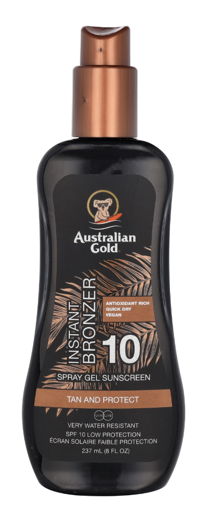 Australian Gold Spray Gel With Instant Bronzer Sunscr. SPF10 237 ml