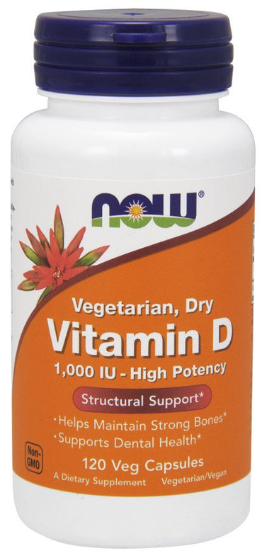 NOW Foods, Vitamin D, 1000 IU Vegetarian - Dry - 120 vcaps
