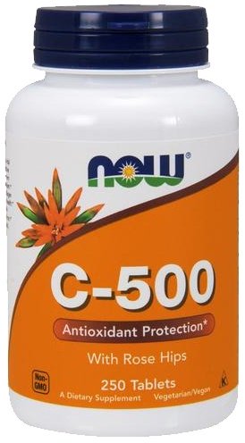 NOW Foods, Vitamin C-500 with Rose Hips - 250 tablets