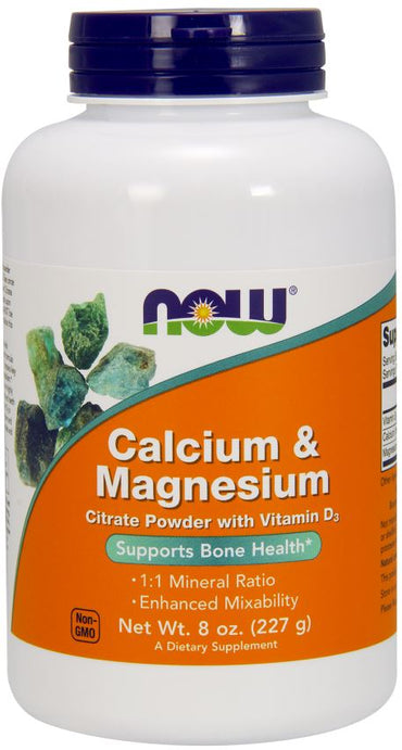 NOW Foods, Calcium & Magnesium, Citrate Powder with Vitamin D3 - 227g