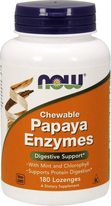 NOW Foods, Papaya Enzyme, Chewable - 180 lozenges