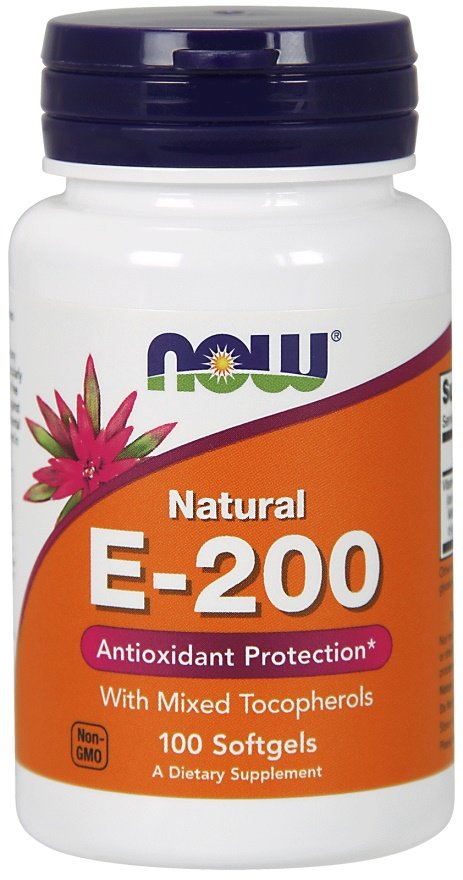NOW Foods, Vitamin E-200 - Natural (Mixed Tocopherols) - 100 softgels