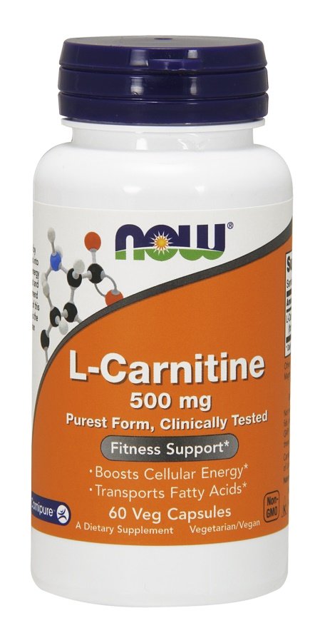 NOW Foods, L-Carnitina, 500 mg - 60 cápsulas vegetais