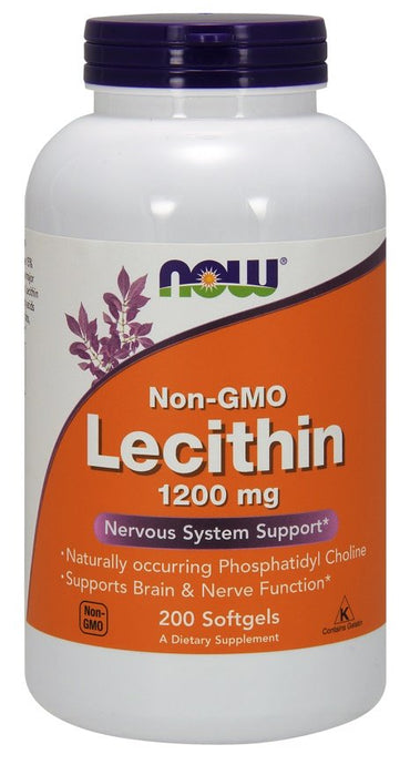 NOW Foods, Lecithin, 1200mg Non-GMO - 200 softgels