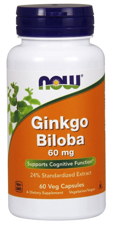 NOW Foods, Ginkgo Biloba, 60mg - 60 vcaps
