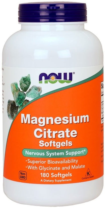 NOW Foods, Magnesium Citrate Softgels - 180 softgels