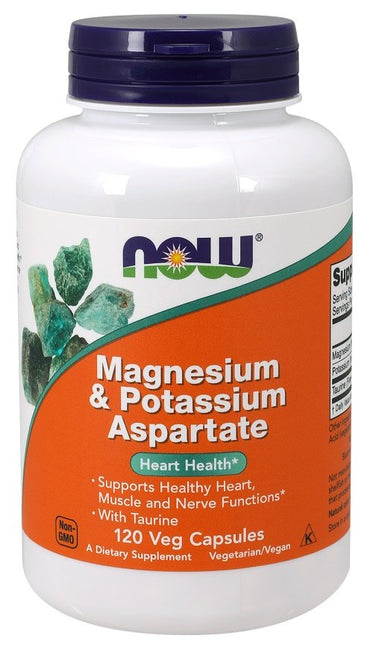 NOW Foods, Magnesium & Potassium Aspartate with Taurine - 120 vcaps