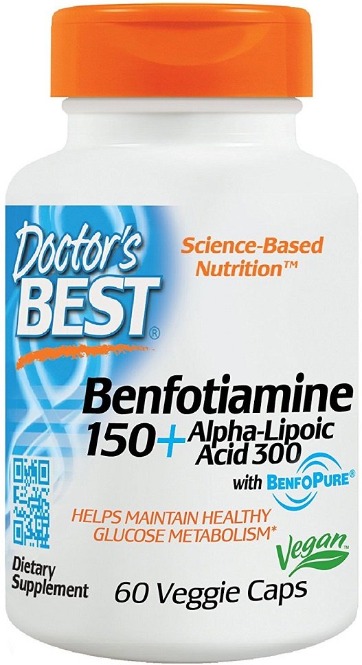 Doctor's Best, Benfotiamine 150 + Alpha-Lipoic Acid 300 - 60 vcaps