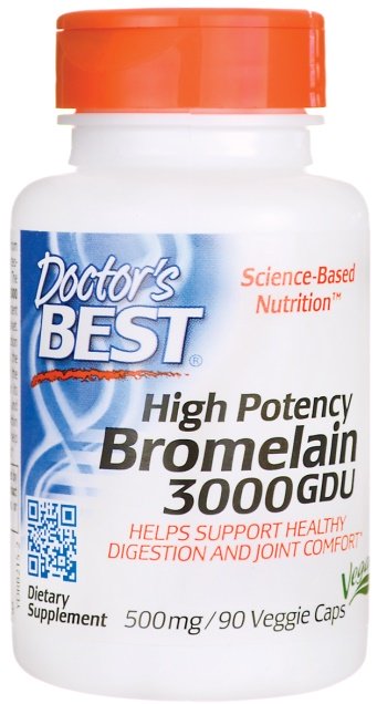 Doctor's Best, High Potency Bromelain 3000 GDU, 500mg - 90 vcaps