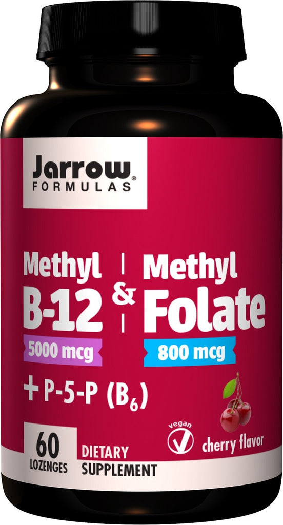 Jarrow Formulas, Methyl B-12 & Methyl Folate, Cherry - 60 lozenges