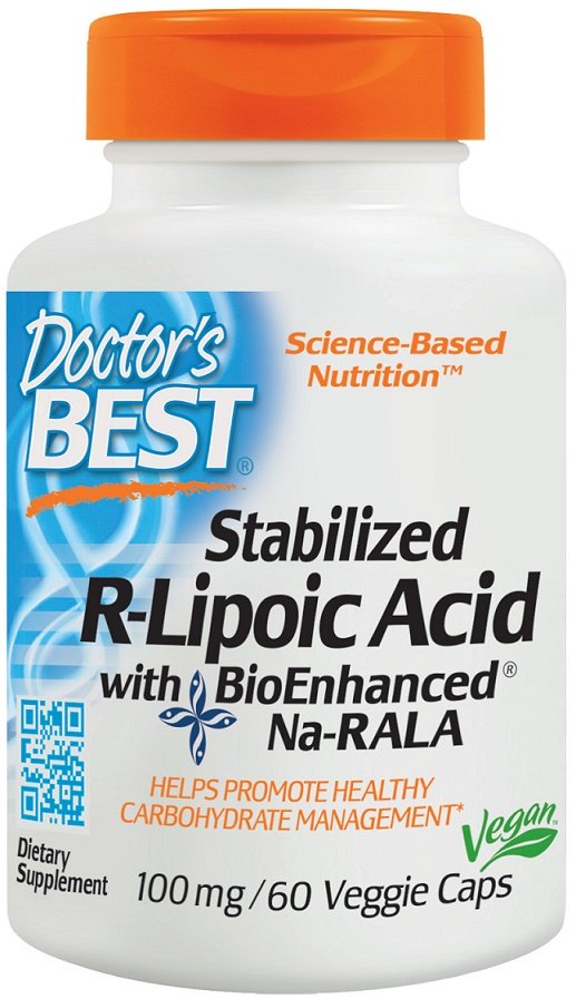 Doctor's Best, Stabilized R-Lipoic Acid with BioEnhanced Na-RALA, 100mg - 60 vcaps