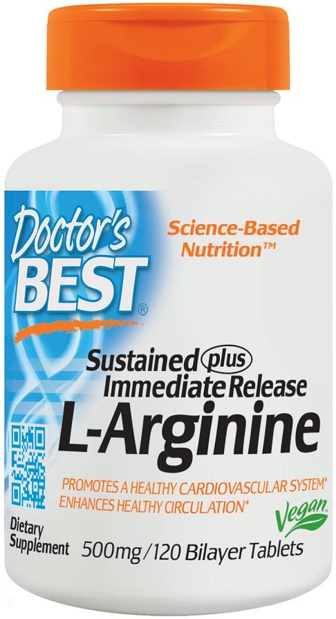 Doctor's Best, L-Arginine - Sustained + Immediate Release, 500mg - 120 tablets