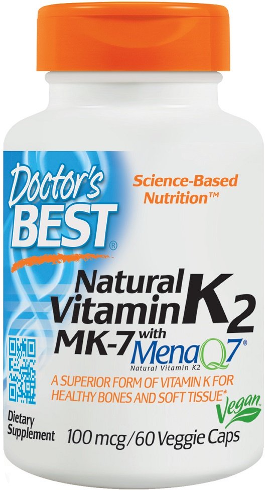 Doctor's Best, Natural Vitamin K2 MK7 with MenaQ7, 100mcg - 60 vcaps