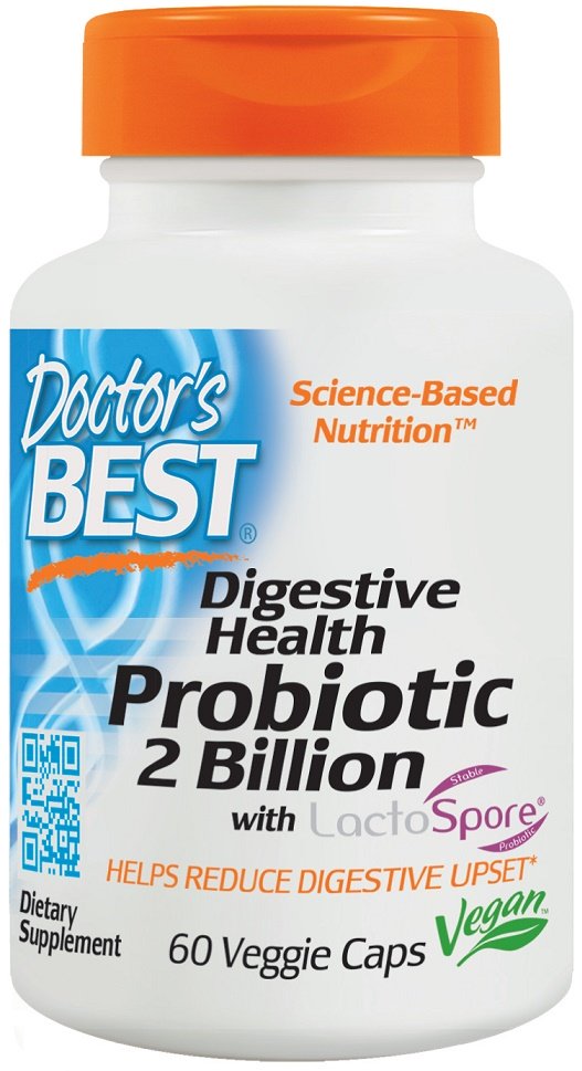 Doctor's Best, Digestive Health Probiotic 2 Billion with LactoSpore - 60 vcaps