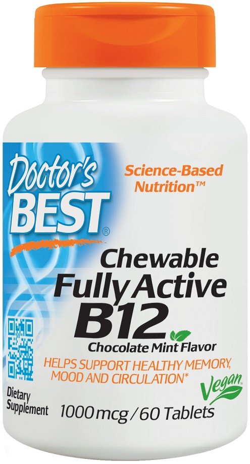 Doctor's Best, Chewable Fully Active B12, 1000mcg - 60 tablets