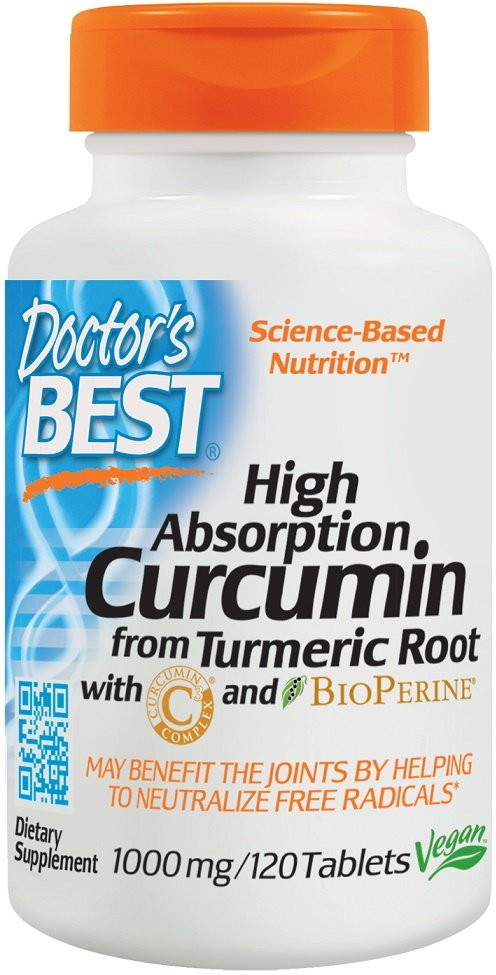 Doctor's Best, High Absorption Curcumin From Turmeric Root with C3 Complex & BioPerine, 1000mg - 120 tablets