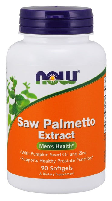 NOW Foods, Saw Palmetto Extract with Pumpkin Seed Oil and Zinc, 80mg - 90 softgels