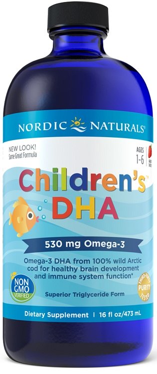 Nordic Naturals, Children's DHA, 530mg Omega-3 Strawberry - 473 ml.