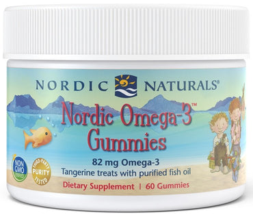 Nordic Naturals, Nordic Omega-3 Gummies, 82mg Tangerine Treats - 60 gummies