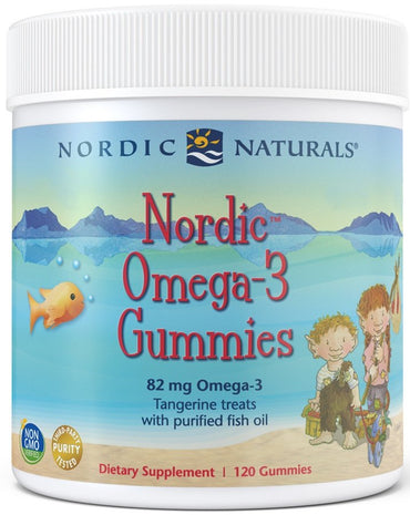 Nordic Naturals, Nordic Omega-3 Gummies, 82mg Tangerine Treats - 120 gummies