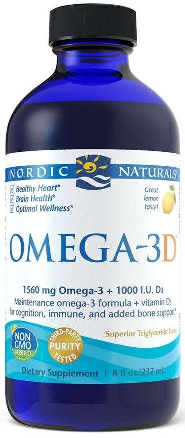 Nordic Naturals, Omega-3D, 1560mg Lemon - 237 ml.