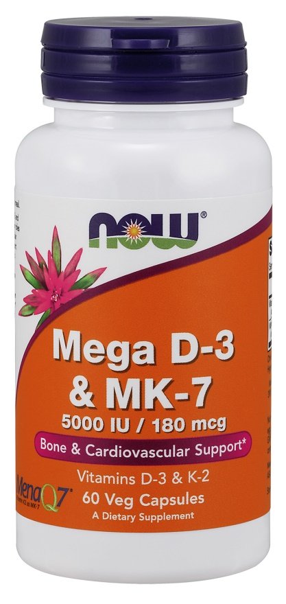 NOW Foods, 메가 D-3 및 MK-7 - 60 식물성 캡슐