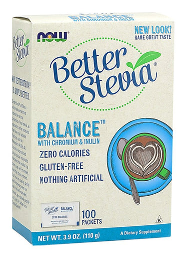 NOW Foods, Better Stevia Balance with Chromium & Inulin - 100 packets