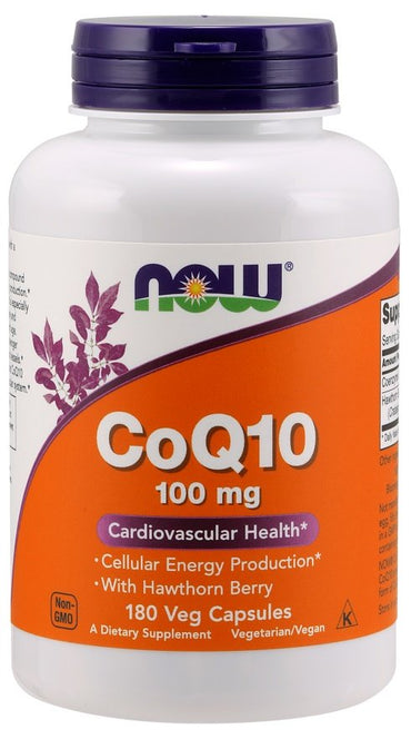 NOW Foods, CoQ10 with Hawthorn Berry, 100mg - 180 vcaps