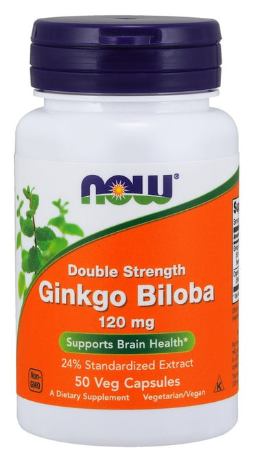 NOW Foods, Ginkgo Biloba Double Strength, 120mg - 50 vcaps