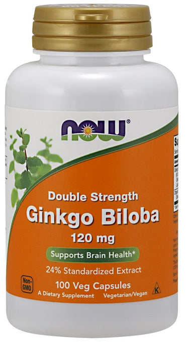 NOW Foods, Ginkgo Biloba Double Strength, 120mg - 100 vcaps