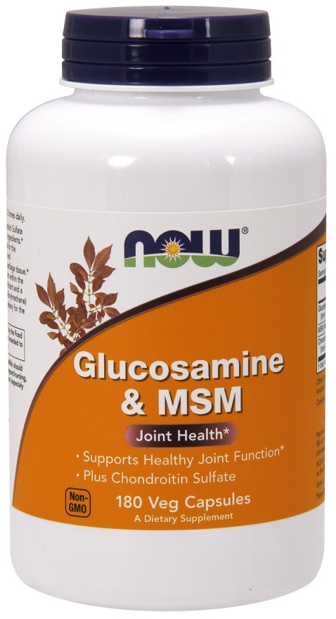 NOW Foods, Glucosamina e MSM - 180 cápsulas vegetais