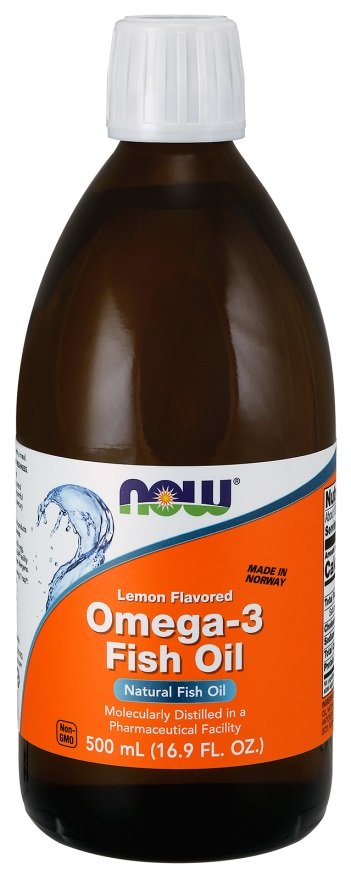 NOW Foods, Omega-3 Fish Oil Liquid, Lemon - 500 ml.