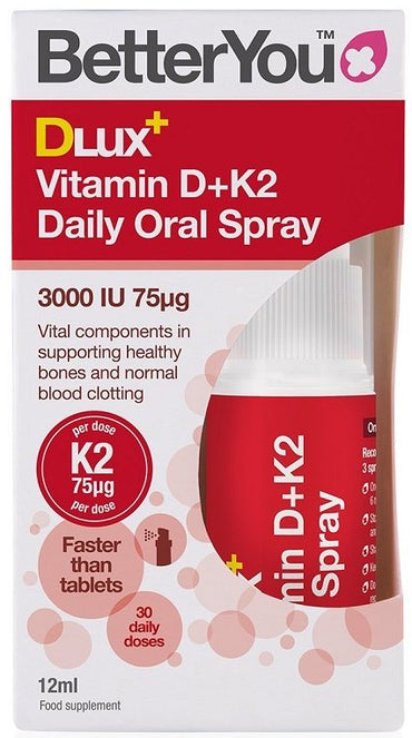BetterYou, DLux+ Vitamin D+K2 Tägliches Mundspray – 12 ml.