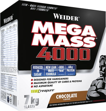 Weider, mega masa 4000, ciocolată - 7000g