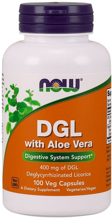 NOW Foods, DGL with Aloe Vera - 100 vcaps