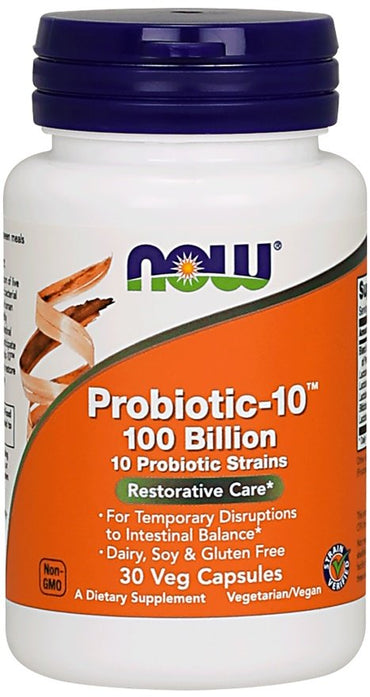 NOW Foods, Probiotic-10, 100 Billion - 30 vcaps