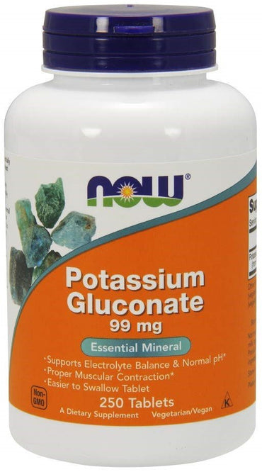 NOW Foods, Potassium Gluconate, 99mg - 250 tablets