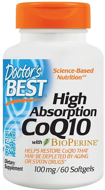 Doctor's Best, High Absorption CoQ10 with BioPerine, 100mg - 60 softgels