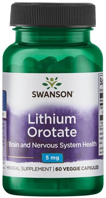 Swanson, Lithium Orotate, 5mg - 60 vcaps