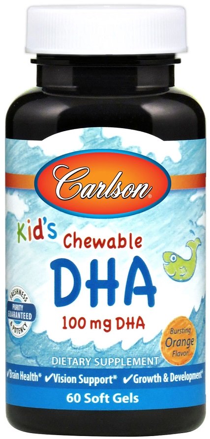 Carlson Labs, Kid's Chewable DHA, 100mg Orange - 60 softgels
