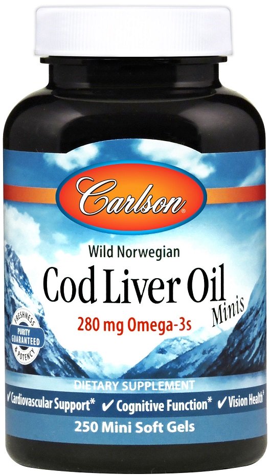 Carlson Labs, Cod Liver Oil Minis, 280mg - 250 mini softgels